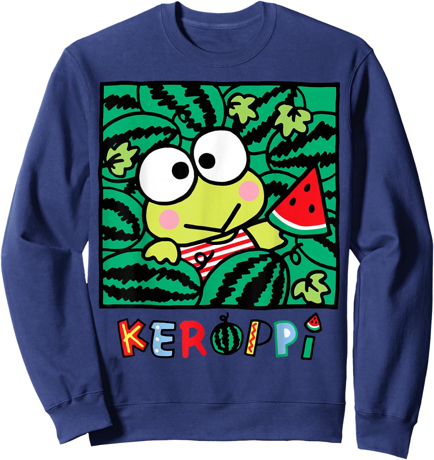 Keroppi Watermelon Summer Fun Sweatshirt - Sweatshirt | Navy