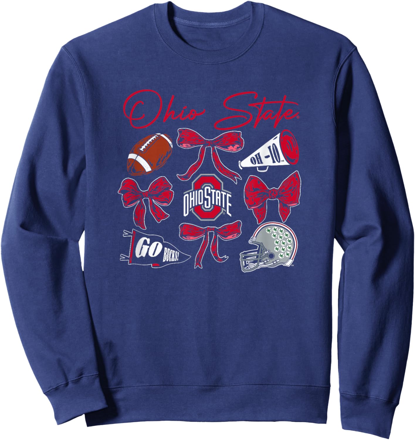Ohio State Buckeyes Football Bows Black Officially Licensed Sweatshirt - Sweatshirt | Navy