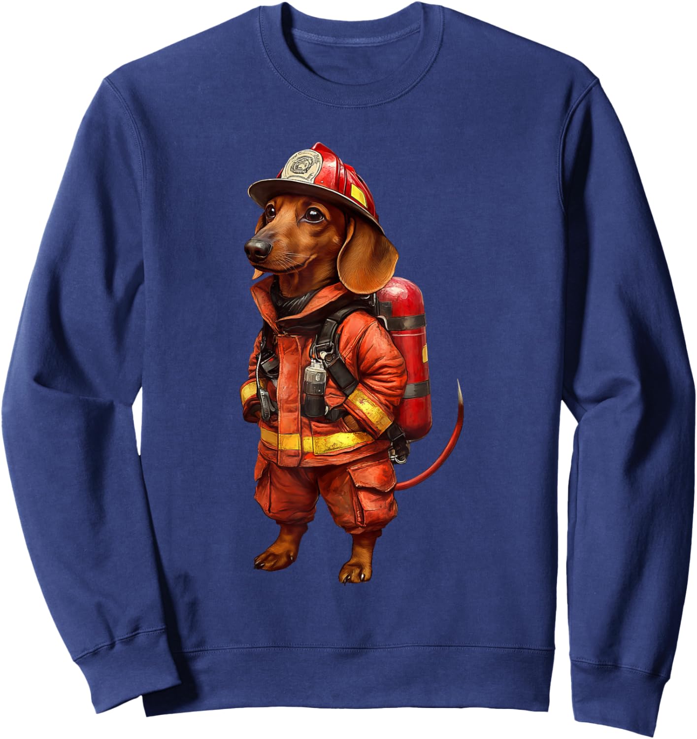 Dachshund Firefighter Sweatshirt - Sweatshirt | Navy