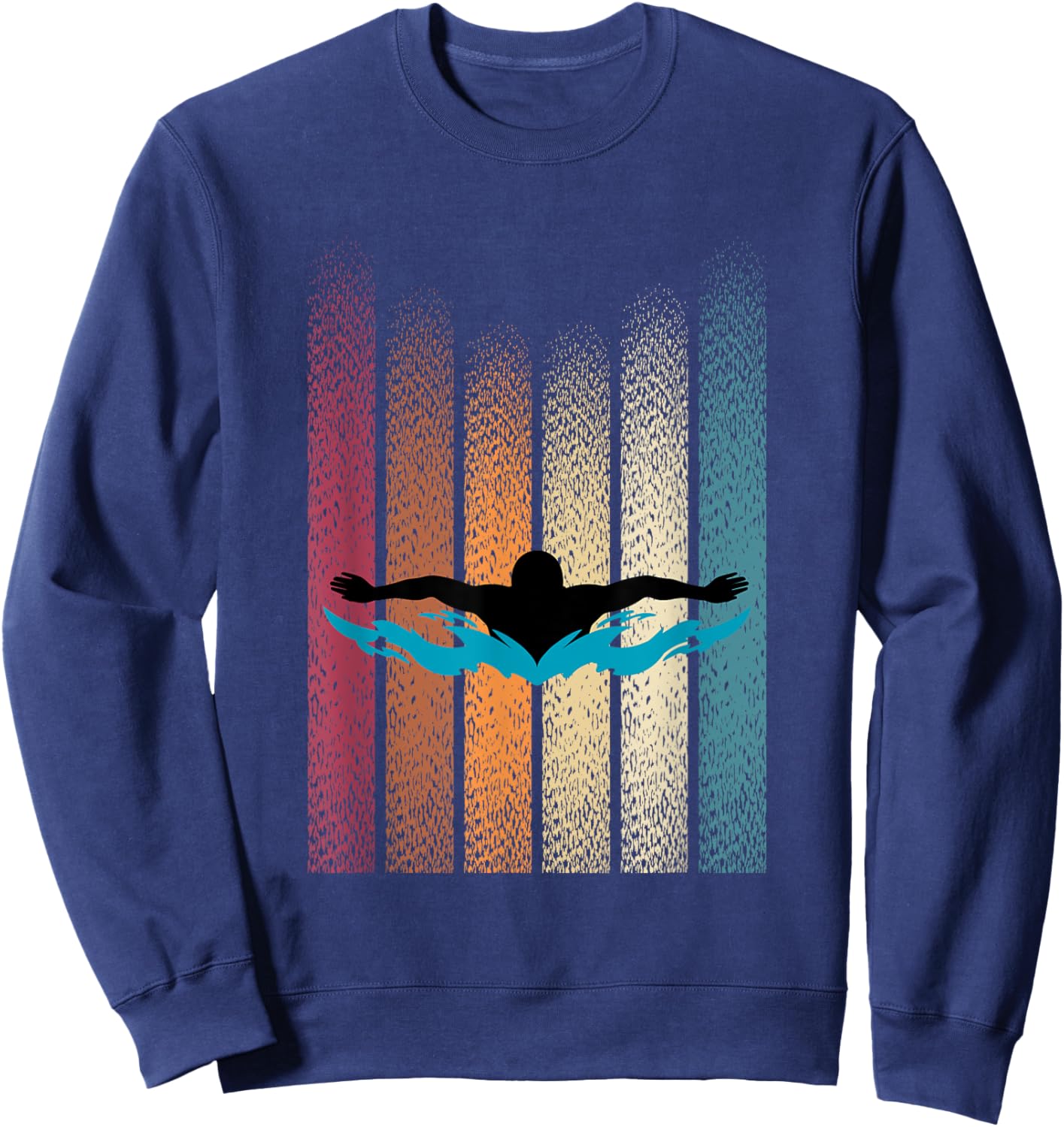 Swimming Retro Swimmer Competitive Swimmer Master Swimmer Sweatshirt - Sweatshirt | Navy