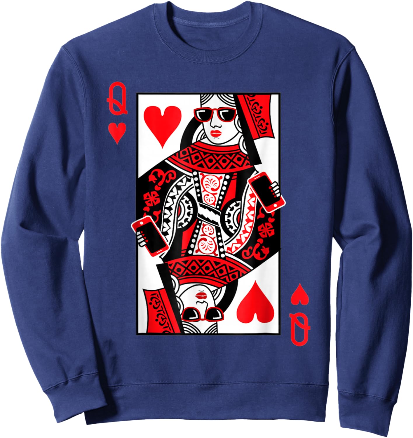 Queen of Hearts - Vintage Valentine's Day Costume Sweatshirt - Sweatshirt | Navy