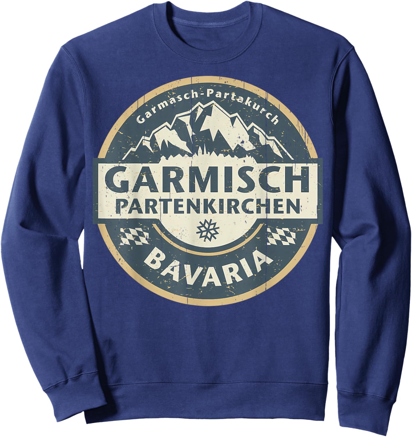 Vintage Garmisch-Partenkirchen, Bavaria, Germany Mountain Sweatshirt - Sweatshirt | Navy