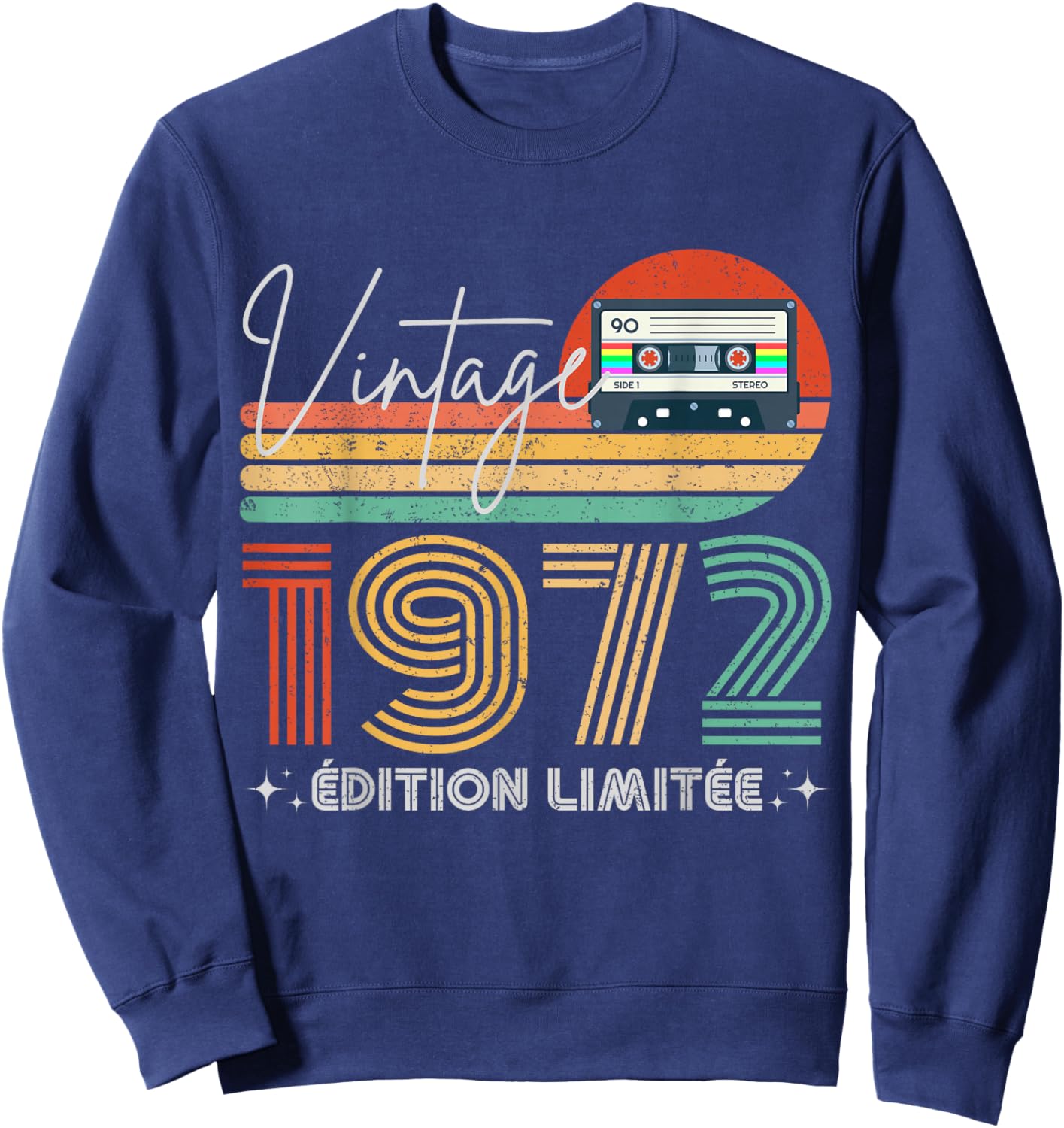 Vintage 1972 Limited Edition Gift Birth Year 1972 , Black, S Sweatshirt - Sweatshirt | Navy