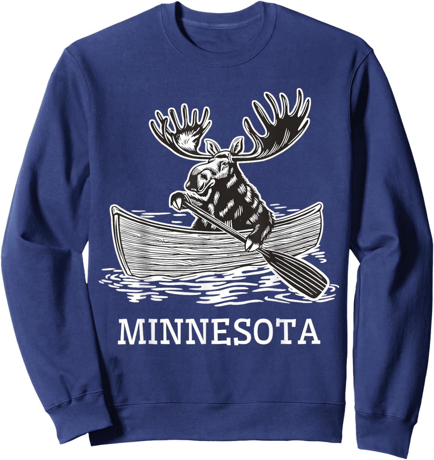 Winter Moose Minnesota North Shore MN Wildlife Sweatshirt - Sweatshirt | Navy