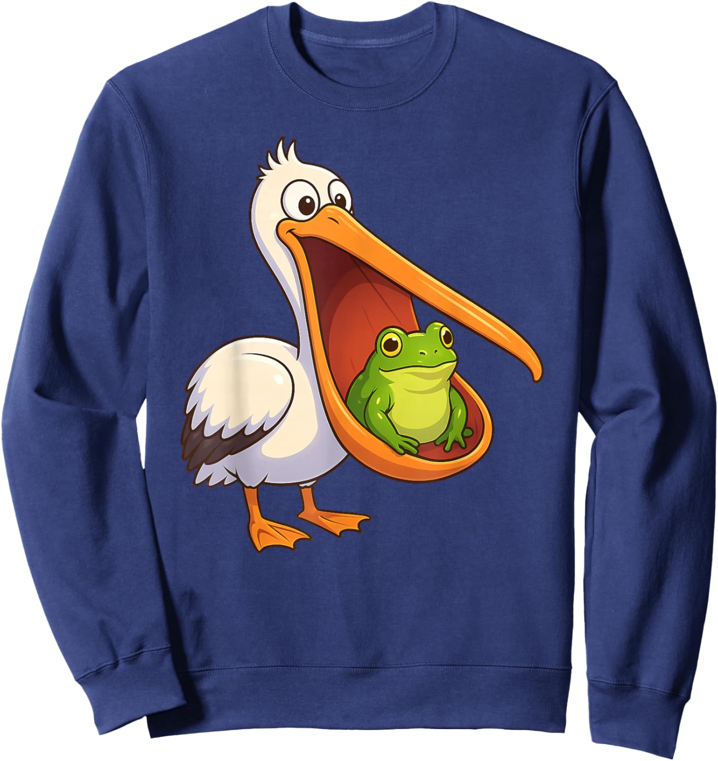 Funny Frog Pelican Animal Lover Boys Girls Kids Sweatshirt - Sweatshirt | Navy