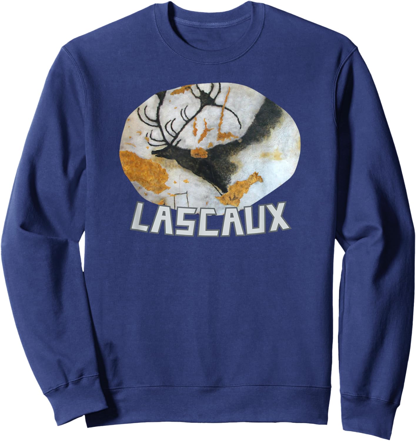 Lascaux Cave Painting Prehistoric Parietal Art Megaloceros Sweatshirt - Sweatshirt | Navy