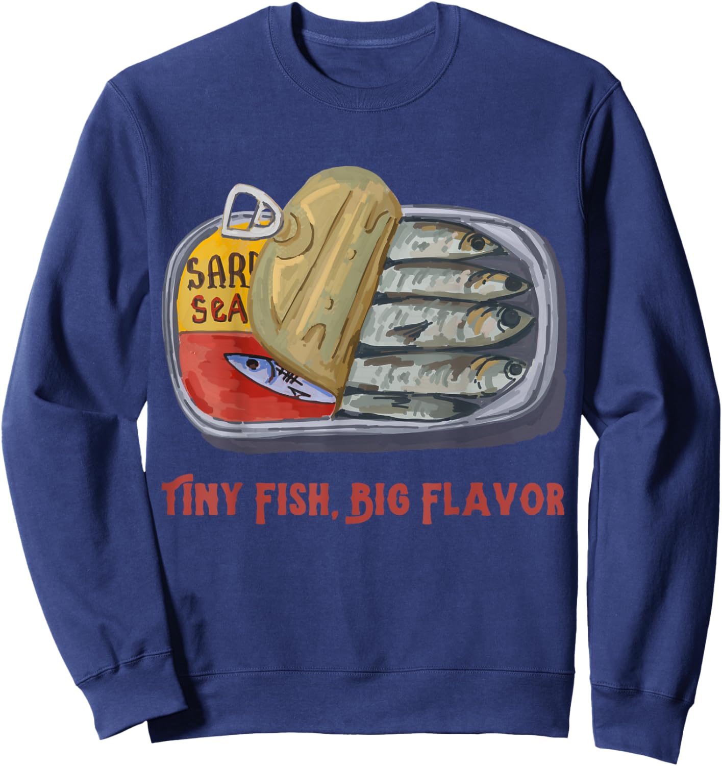 Cute Tinned Fish Tinned Sardines Fish Lover Vintage Graphic Sweatshirt - Sweatshirt | Navy