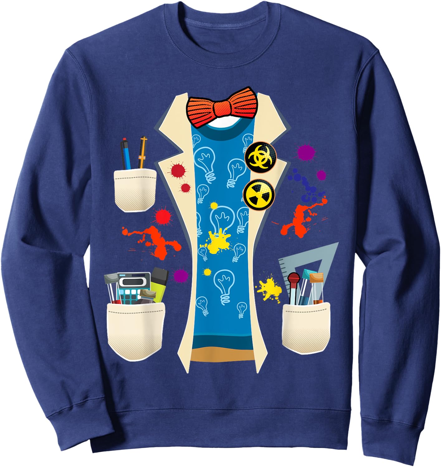 Halloween Mad Chemist Scientist DIY Costume Physics Science Sweatshirt - Sweatshirt | Navy