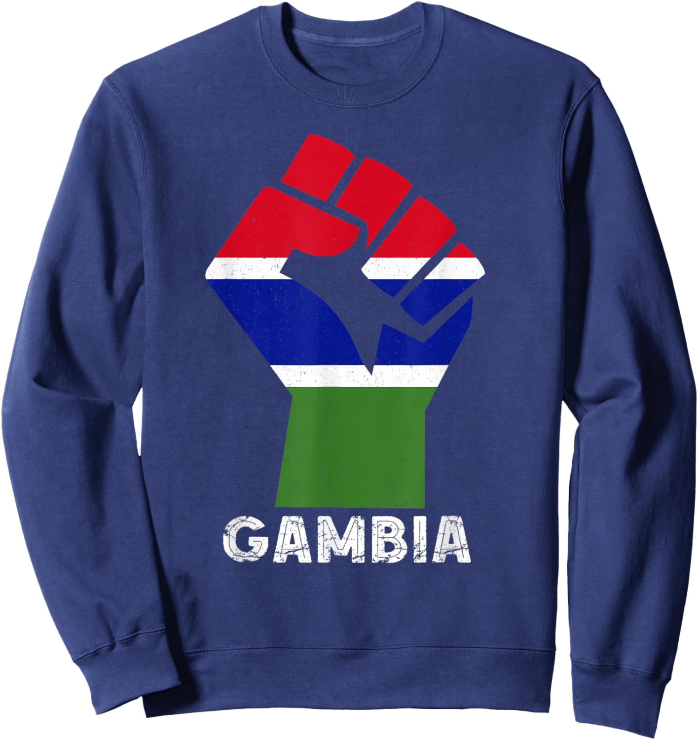 Gambian Pride Handfist Patriotic Gambian Flag Gambia Sweatshirt - Sweatshirt | Navy