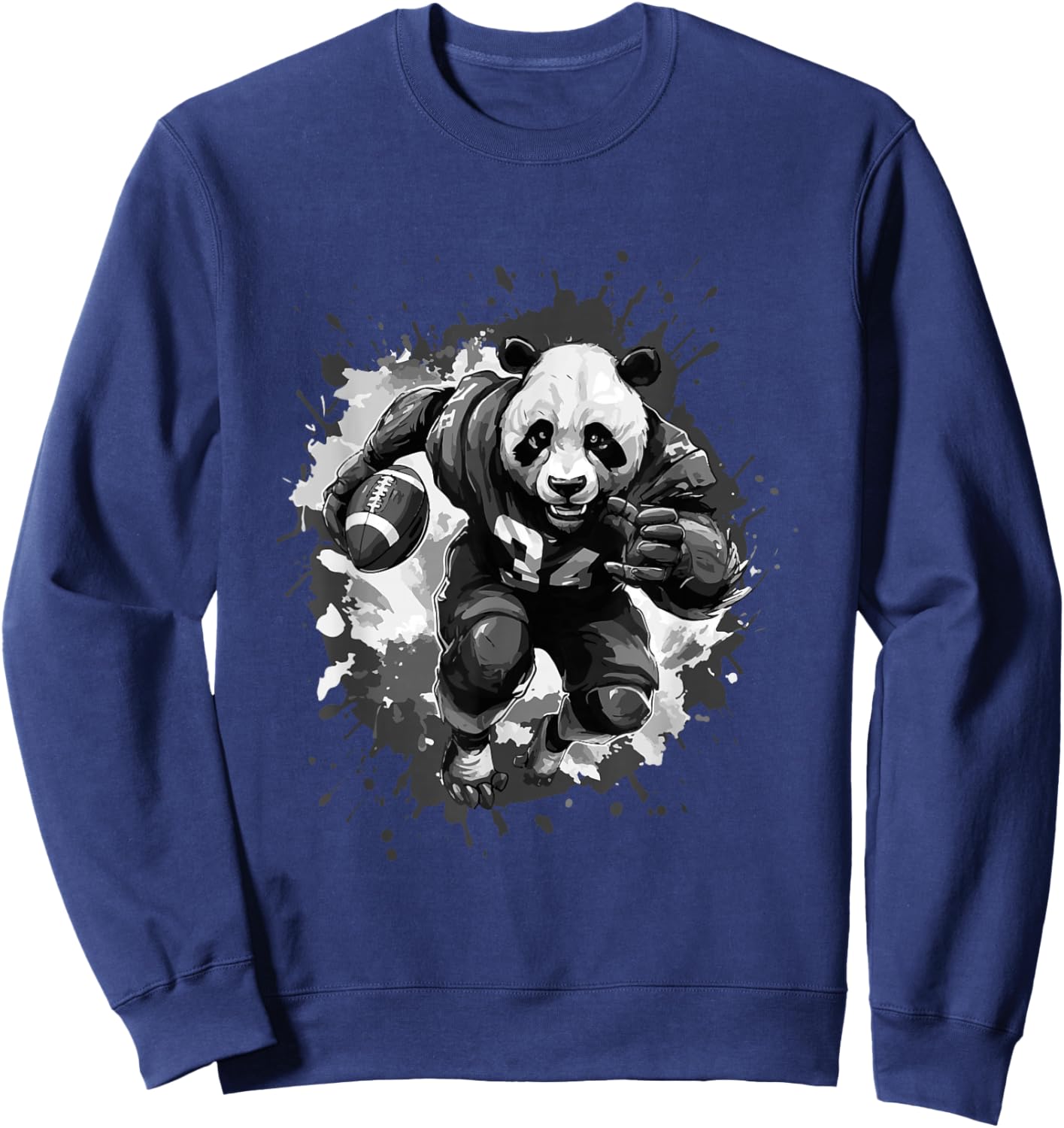 Panda Playing American Football Sport Sweatshirt - Sweatshirt | Navy