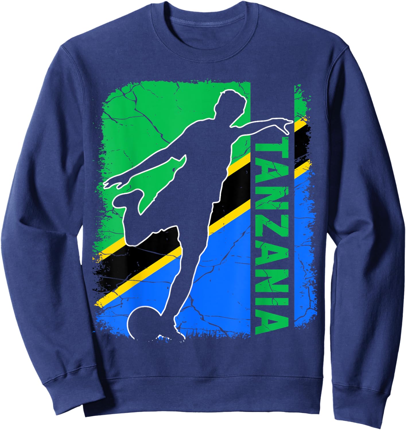 Tanzania Soccer Team Tanzania Flag Jersey Football Sweatshirt - Sweatshirt | Navy