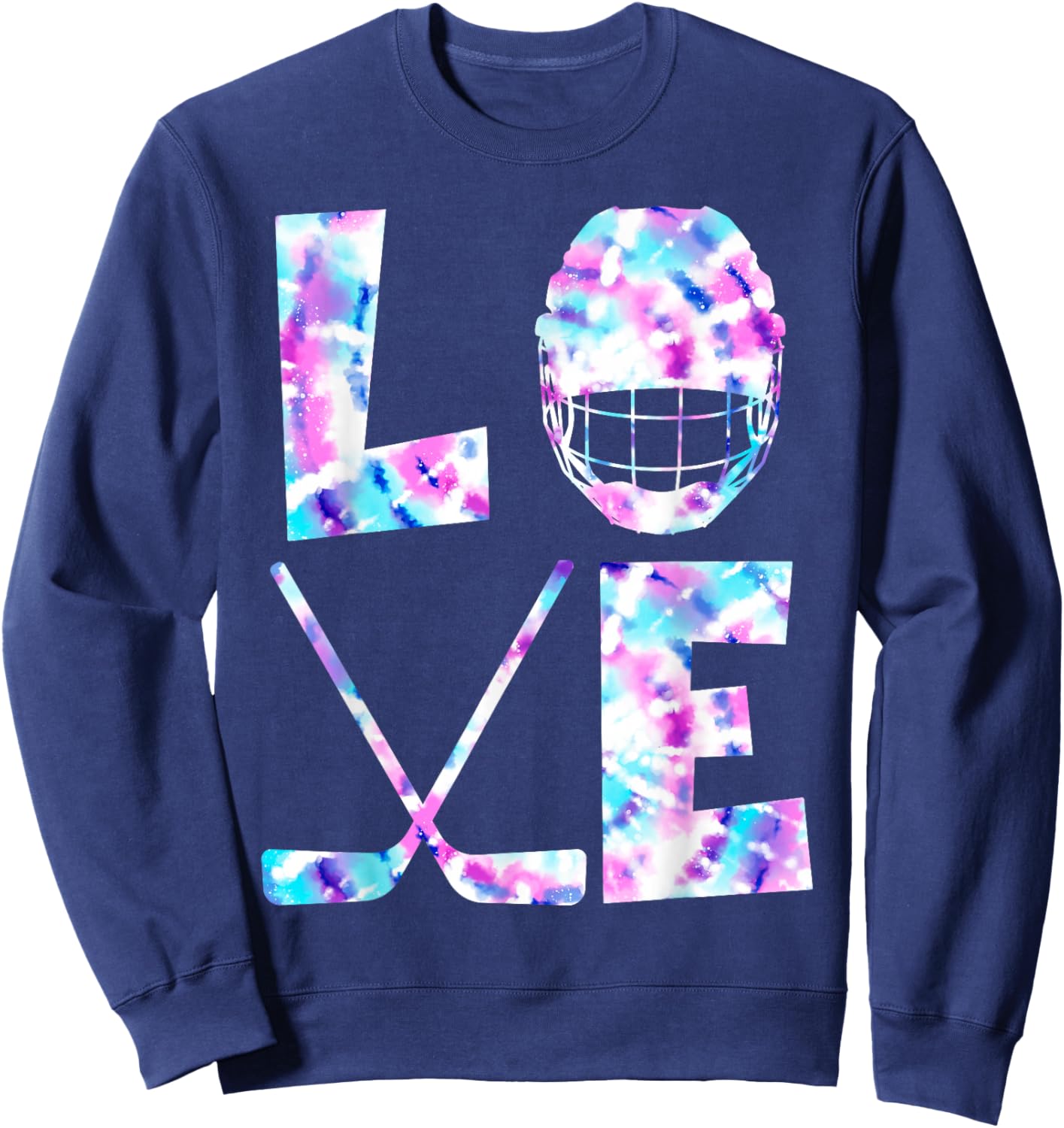 Ice Hockey Lover Gift Co. Love Ice Hockey Girls Ice Hockey Graphic - Black - Small - - Short Sleeve - Classic Fit - All Seasons Sweatshirt - Sweatshirt | Navy