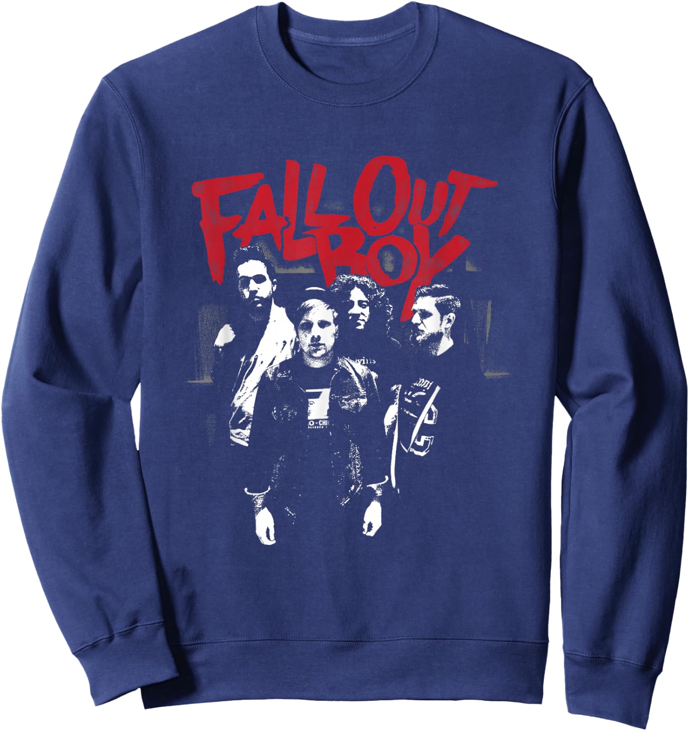 Fall Out Boy - Punk Scratch Photo Sweatshirt - Sweatshirt | Navy