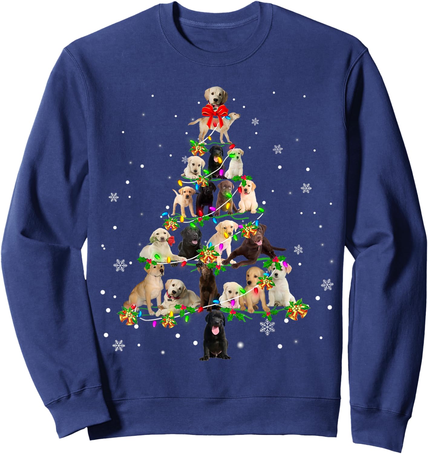 Labrador Retriever Christmas Tree X-Mas Gift Sweatshirt - Sweatshirt | Navy