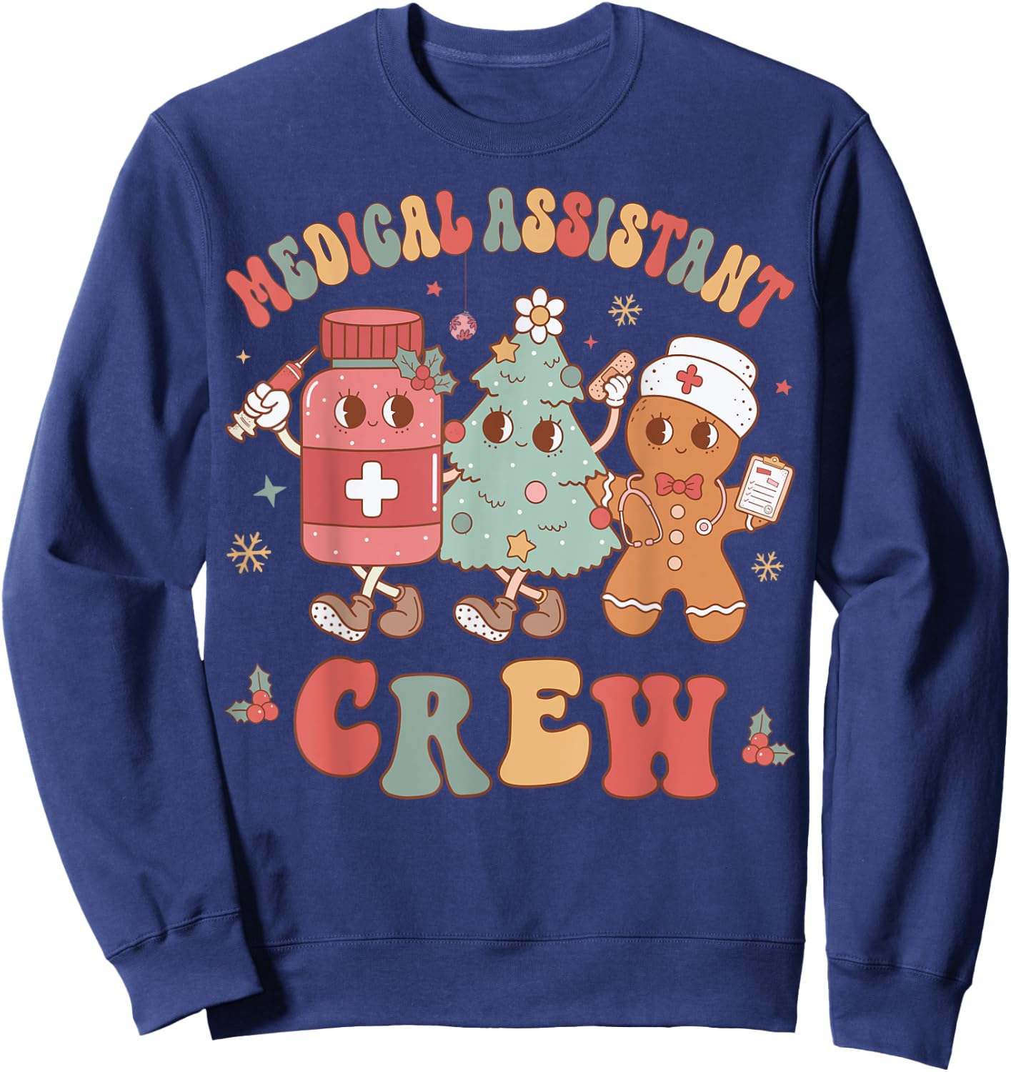 Medical Assistant Crew Christmas Nursing Assistant Group Sweatshirt - Sweatshirt | Navy