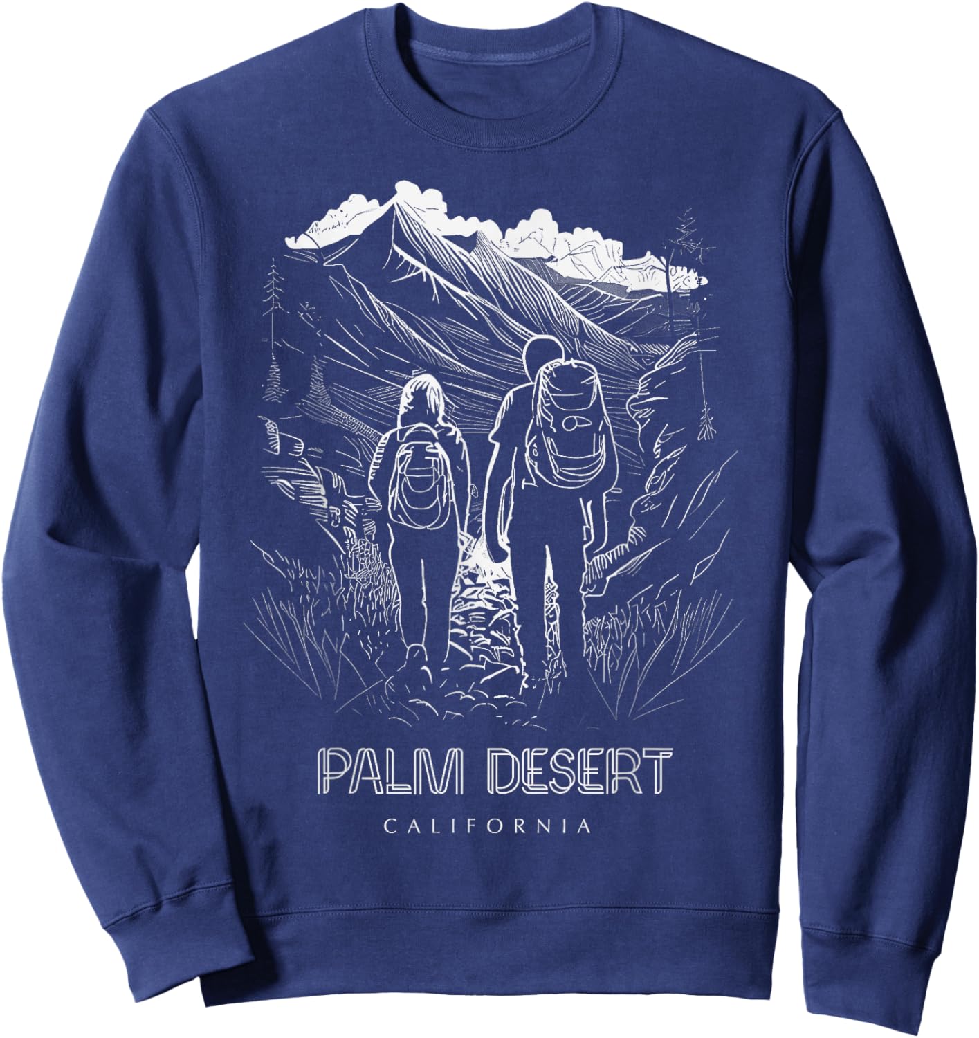 Palm Desert California Souvenir Hiking Sweatshirt - Sweatshirt | Navy