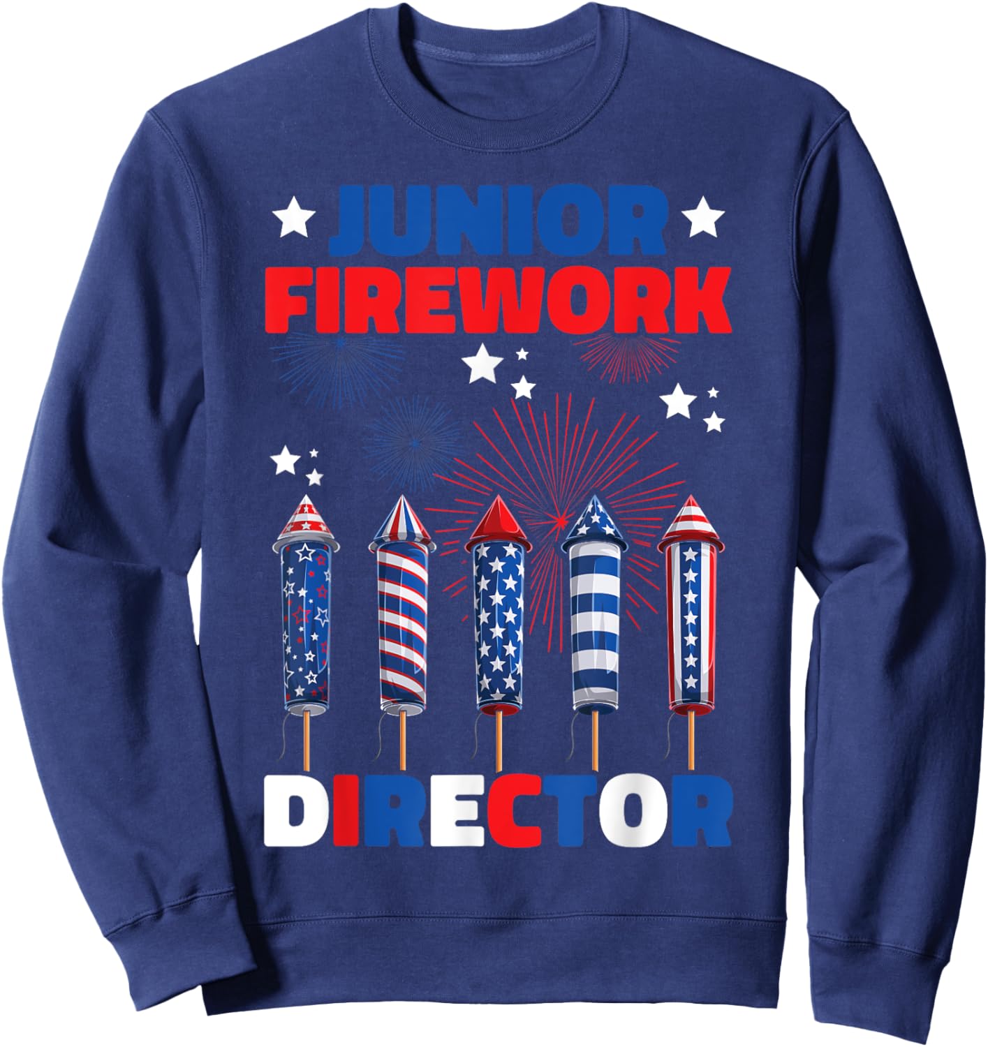 Kids Junior Firework Director American 4th Of July Sweatshirt - Sweatshirt | Navy