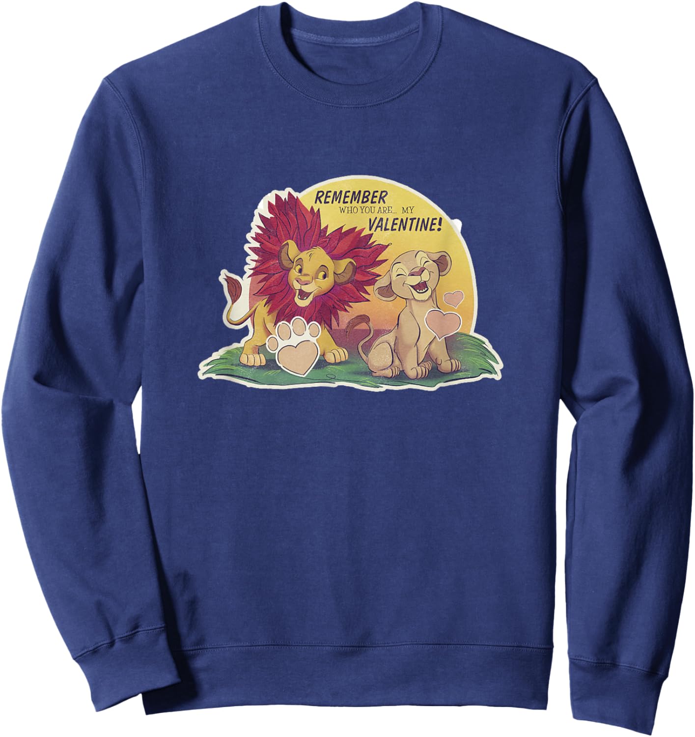 Disney The Lion King Valentine's Day Nala & Simba Wild Retro Sweatshirt - Sweatshirt | Navy