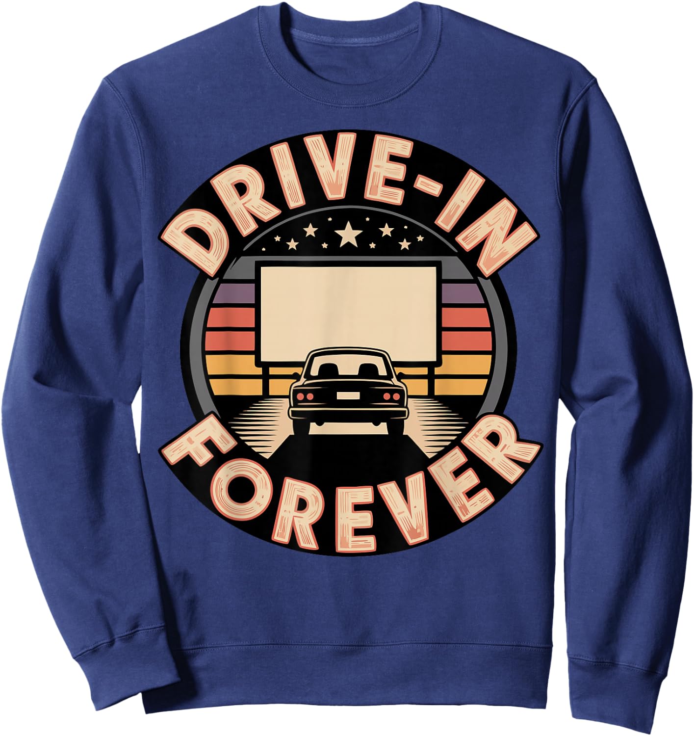 Vintage Drive-in Movie Enthusiast Retro Film Drive-in Cinema Sweatshirt - Sweatshirt | Navy