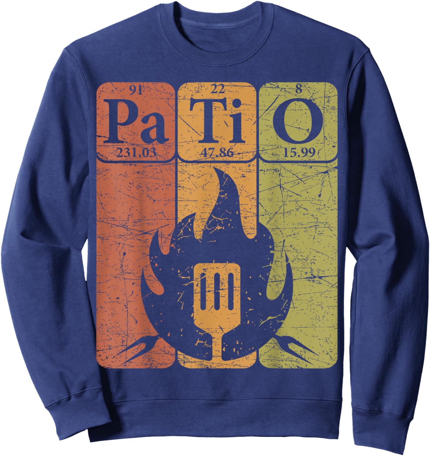 Patio BBQ Periodic Table Elements Grill BBQ Lover Barbecue Sweatshirt - Sweatshirt | Navy