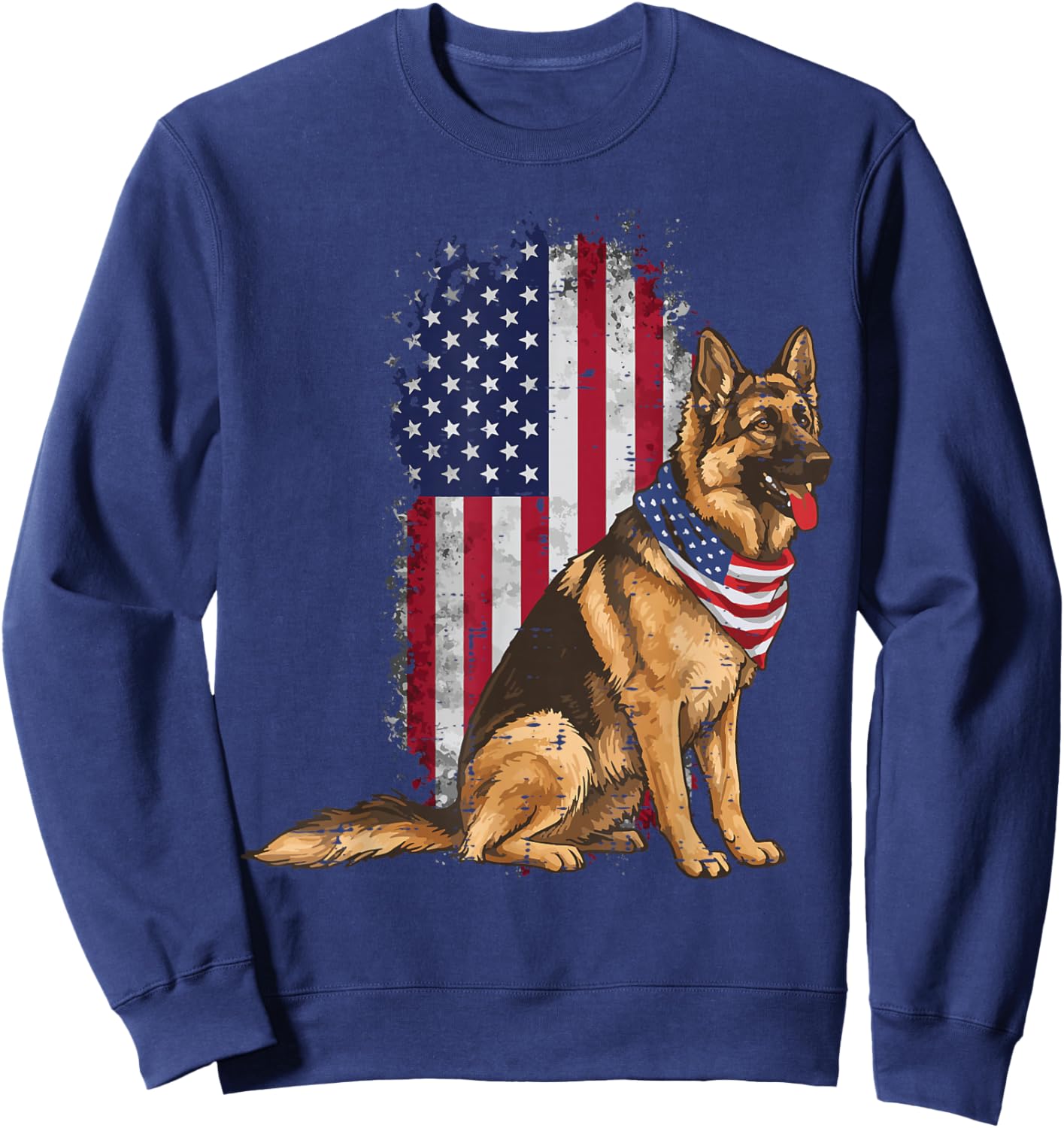 4th Of July Dog German Shepherd USA K9 Men Women Kids Sweatshirt - Sweatshirt | Navy
