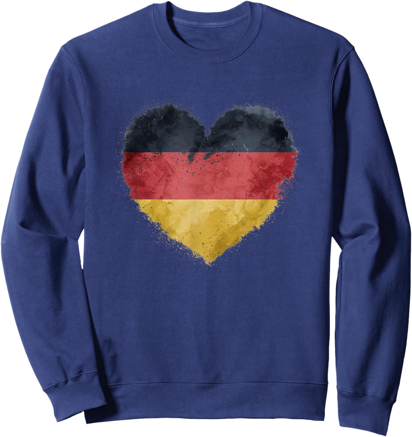 Leuchtendes Herz, deutsche Flagge, Farben, Deutschland-Fan Sweatshirt - Sweatshirt | Navy