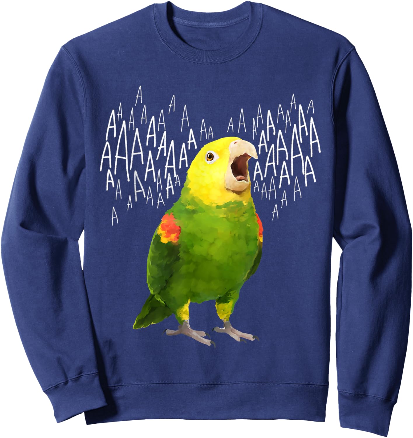 Screaming Amazon Parrot Sweatshirt - Sweatshirt | Navy