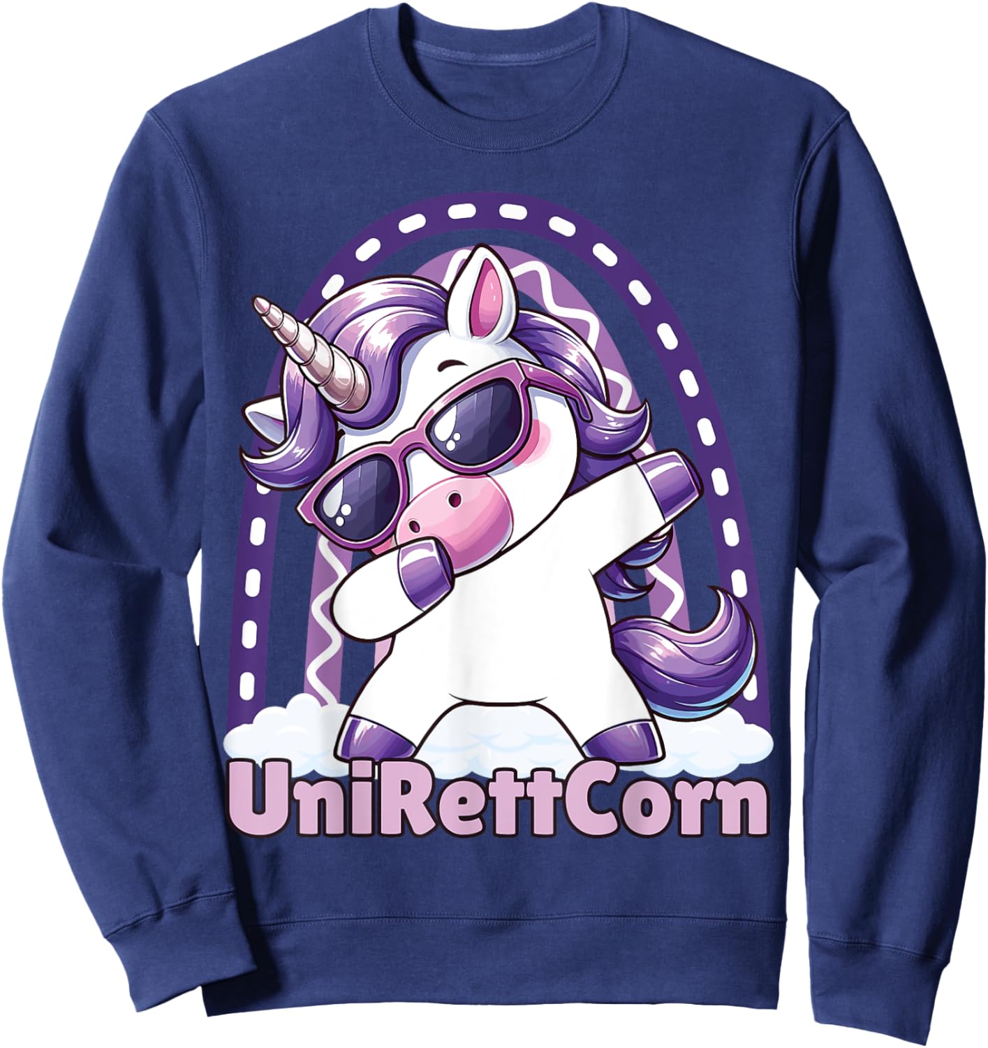Rett Syndrome Awareness, UniRettCorn, Unicorn Rett Syndrome Sweatshirt - Sweatshirt | Navy