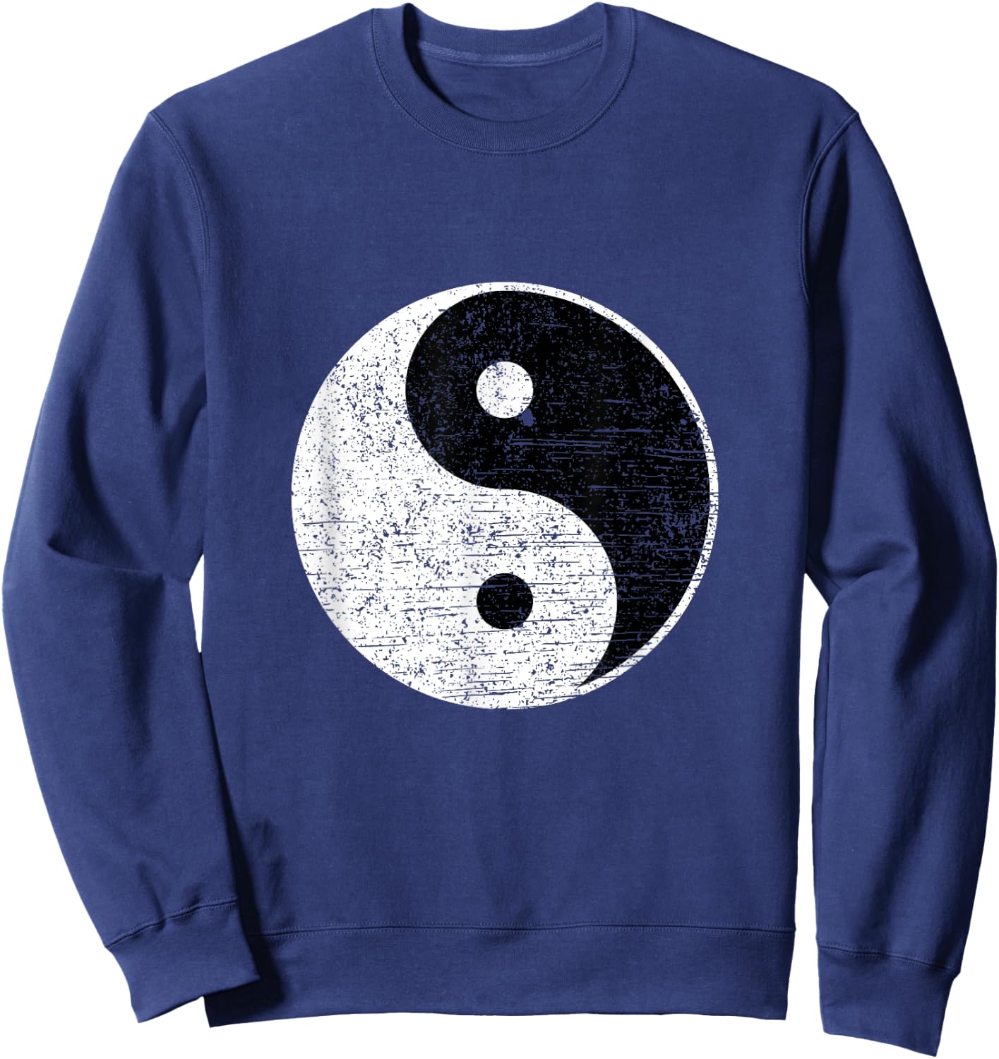 Yin And Yang Black White Abstract Asian Art Style Yoga Gift Sweatshirt - Sweatshirt | Navy