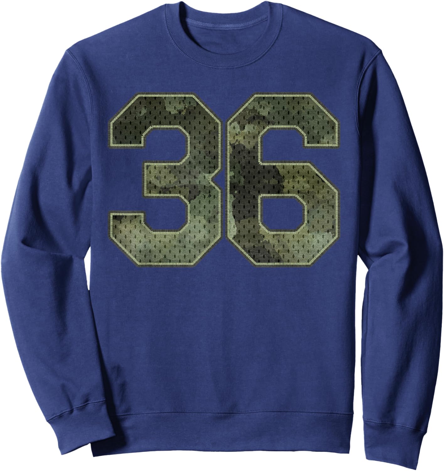 Camo Number 36 Athlete Sports Jersey Supporter Fanwear Sweatshirt - Sweatshirt | Navy