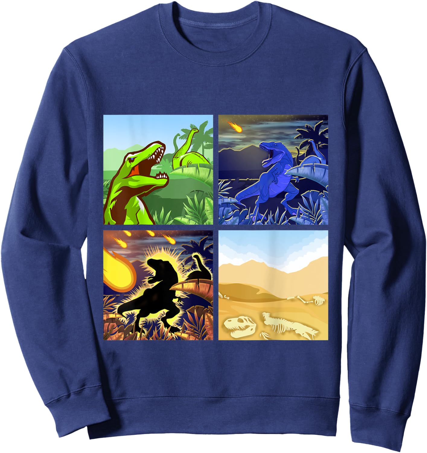 Types Of Dinosaur Dino Extinction Storyboard Gift Sweatshirt - Sweatshirt | Navy