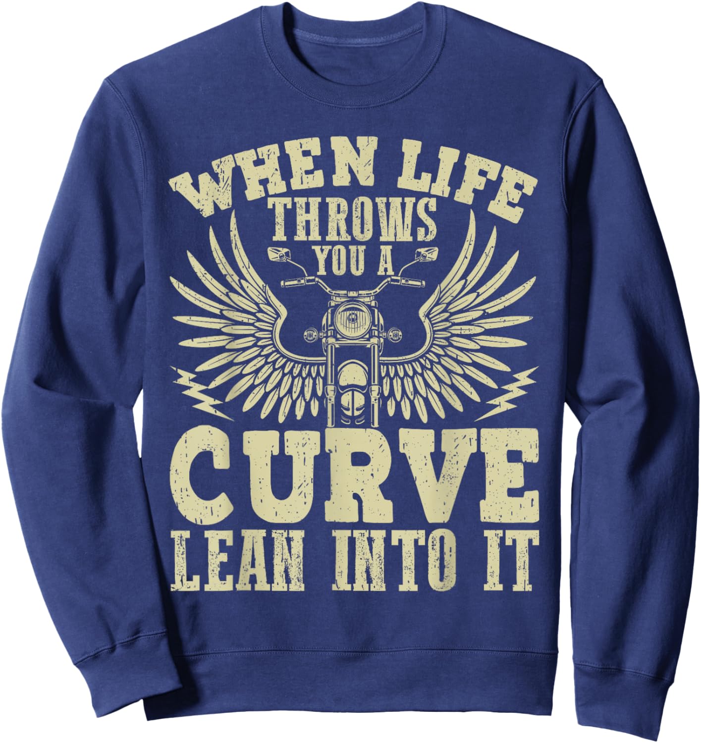 Funny Biker Shirt Motorcycle Motorbike Rider Sweatshirt - Sweatshirt | Navy