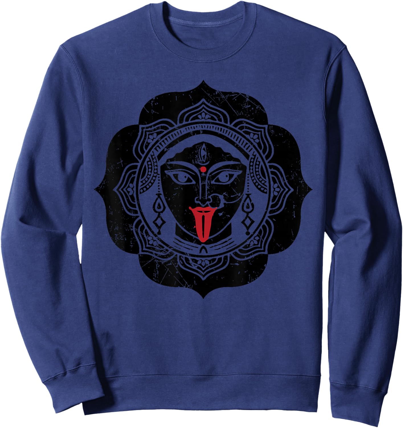 Kali Hindu Deity Goddess Indian Sacred Yoga Puja Kali Sweatshirt - Sweatshirt | Navy