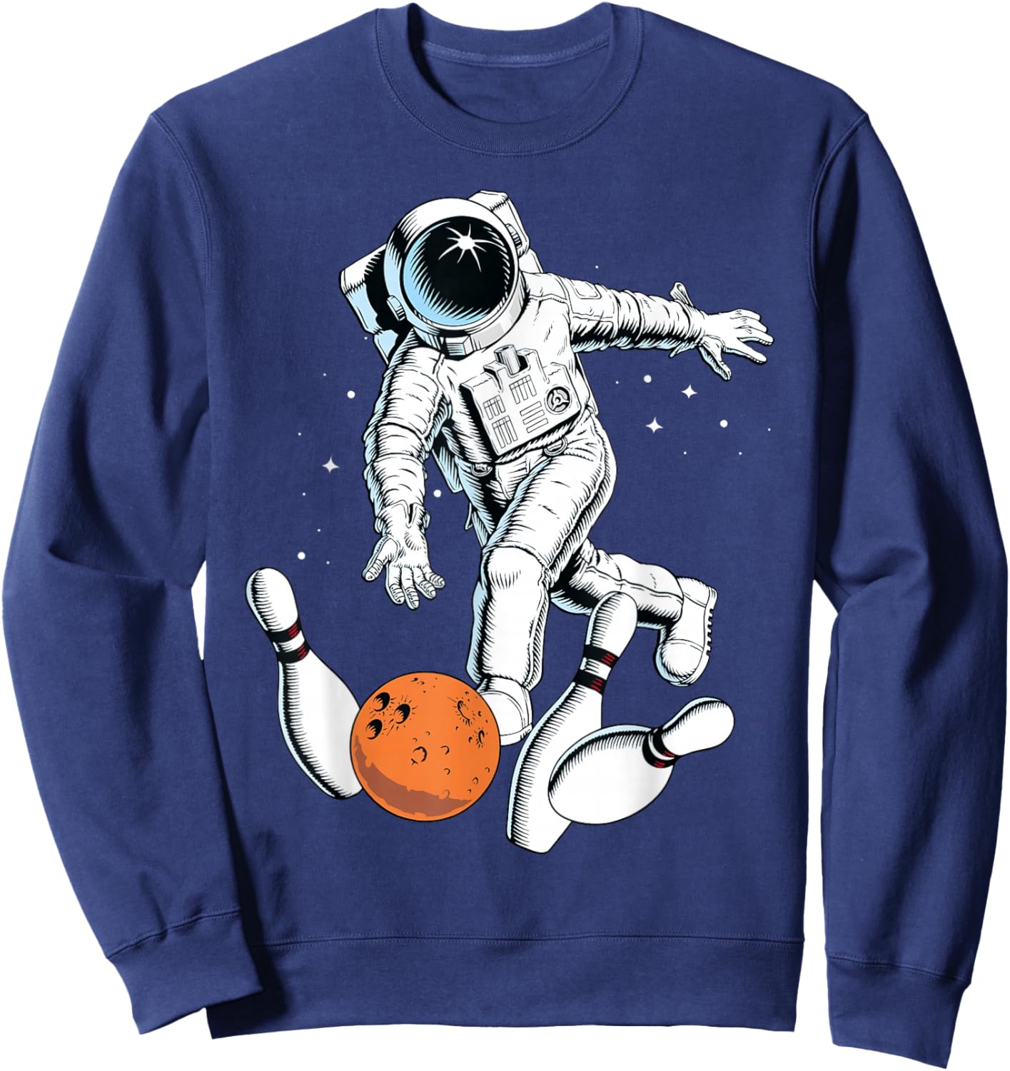 Astronaut Space Bowling Cool Astronaut Bowling Lover Sweatshirt - Sweatshirt | Navy