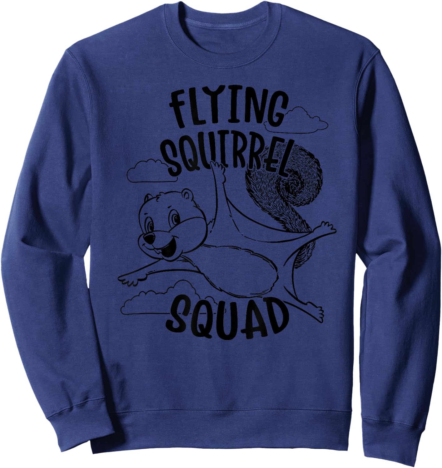 Flying Squirrel Squad, Funny Vintage Squirrels and Animal Sweatshirt - Sweatshirt | Navy