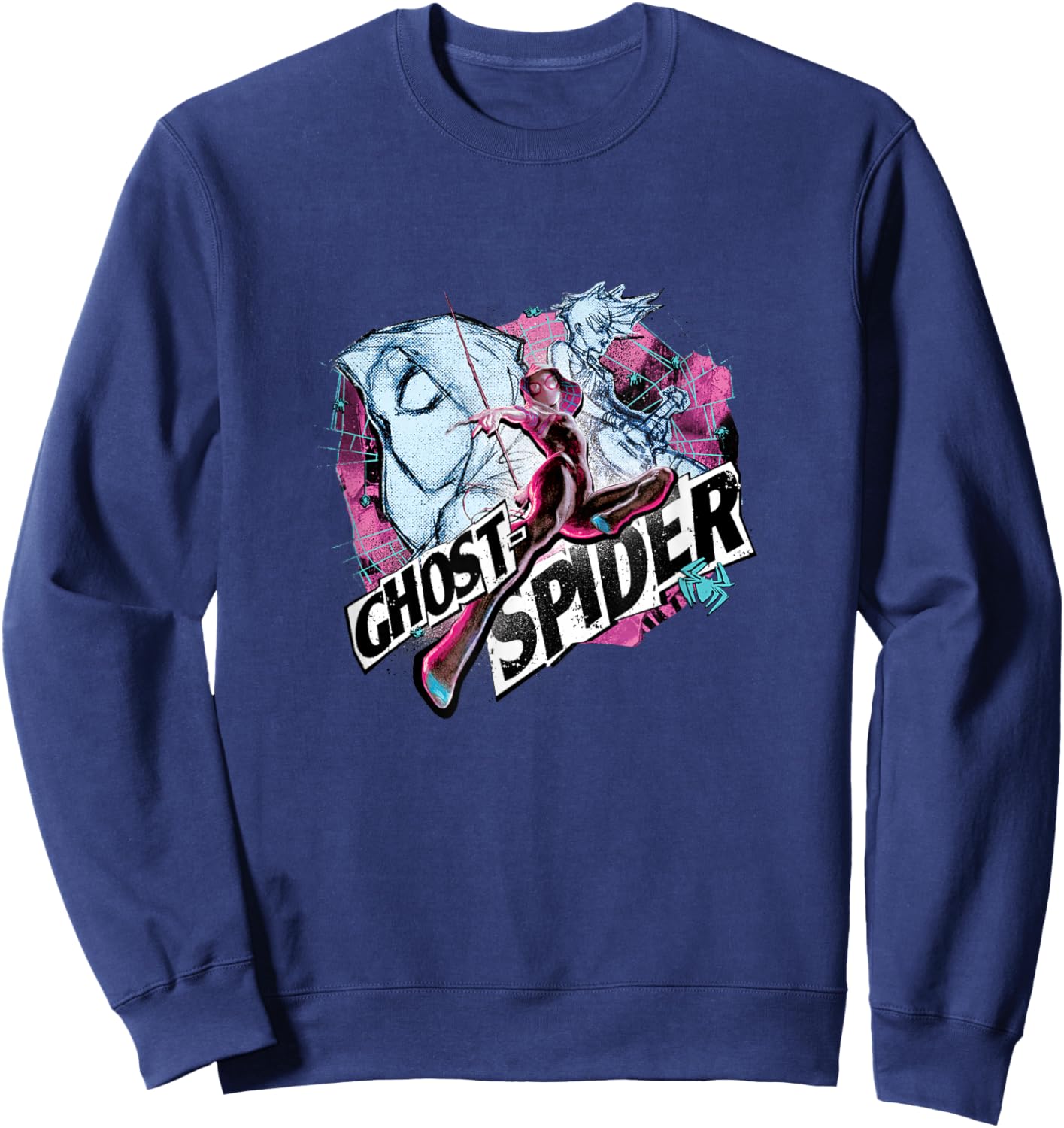 Marvel Spider-Man Gwen Stacy Ghost Spider Comic Collage Sweatshirt - Sweatshirt | Navy