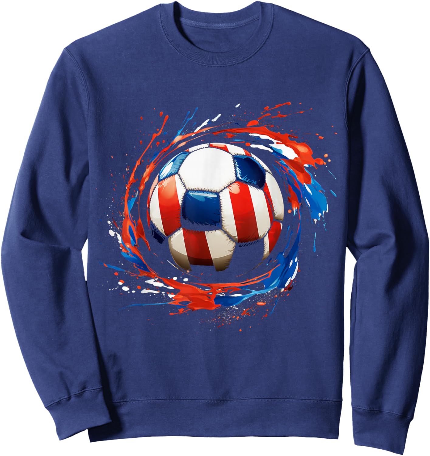 Soccer Football USA Flag Soccer Gift Sweatshirt - Sweatshirt | Navy