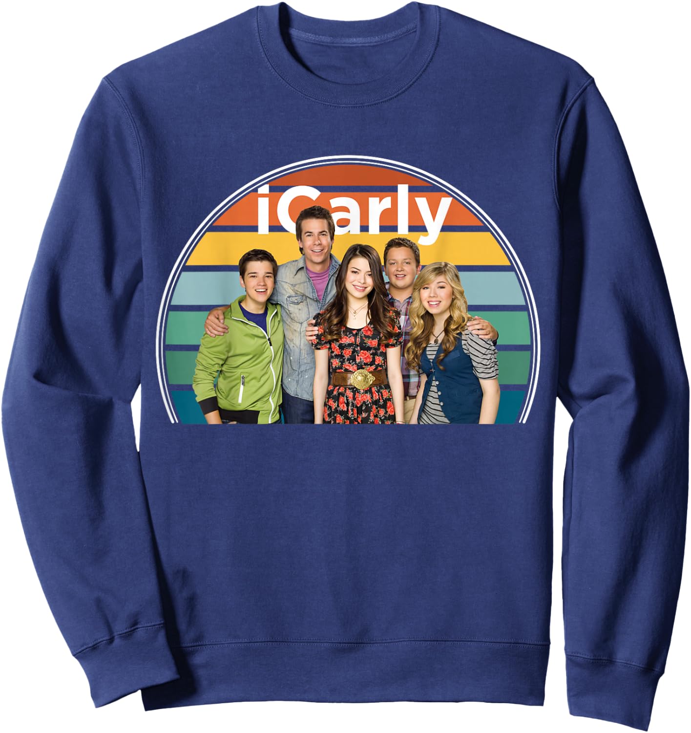 iCarly Rainbow Arc with Carly, Sam, Freddie, and Spencer Sweatshirt - Sweatshirt | Navy