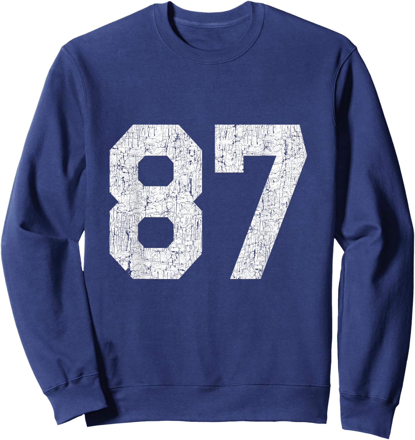 #87 Jersey Uniform Varsity Sports Number, 87th Place Sweatshirt - Sweatshirt | Navy