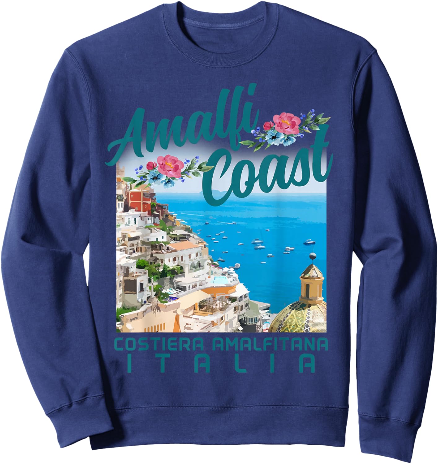 Amalfi Coast Italy Italia Vintage Italian Souvenir Sweatshirt - Sweatshirt | Navy