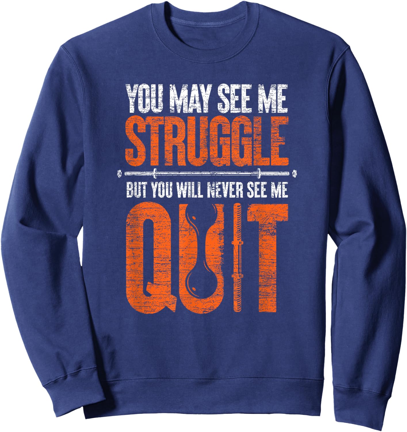 Athlete Gym Workout Exercise Motivational Personal Trainer Sweatshirt - Sweatshirt | Navy