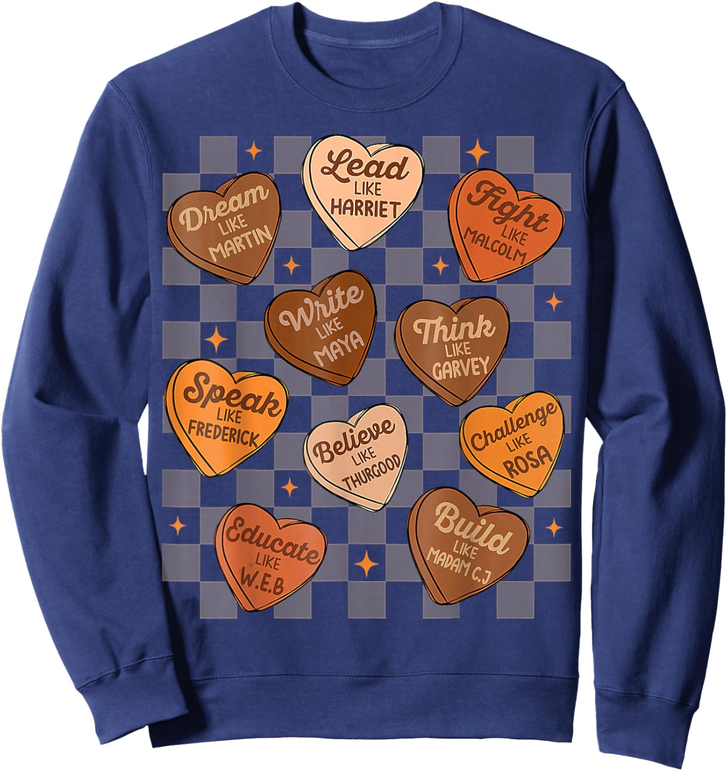 Groovy Black History Month Shirt Women Kids Patrioic Sweatshirt - Sweatshirt | Navy