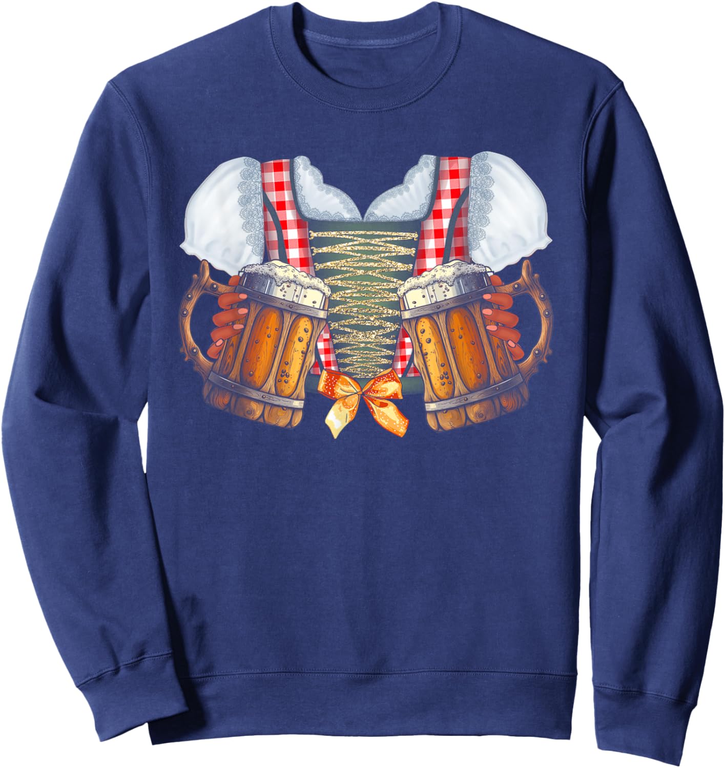 Ladies Beer Maid Wench Costume Oktoberfest German Festival Sweatshirt - Sweatshirt | Navy