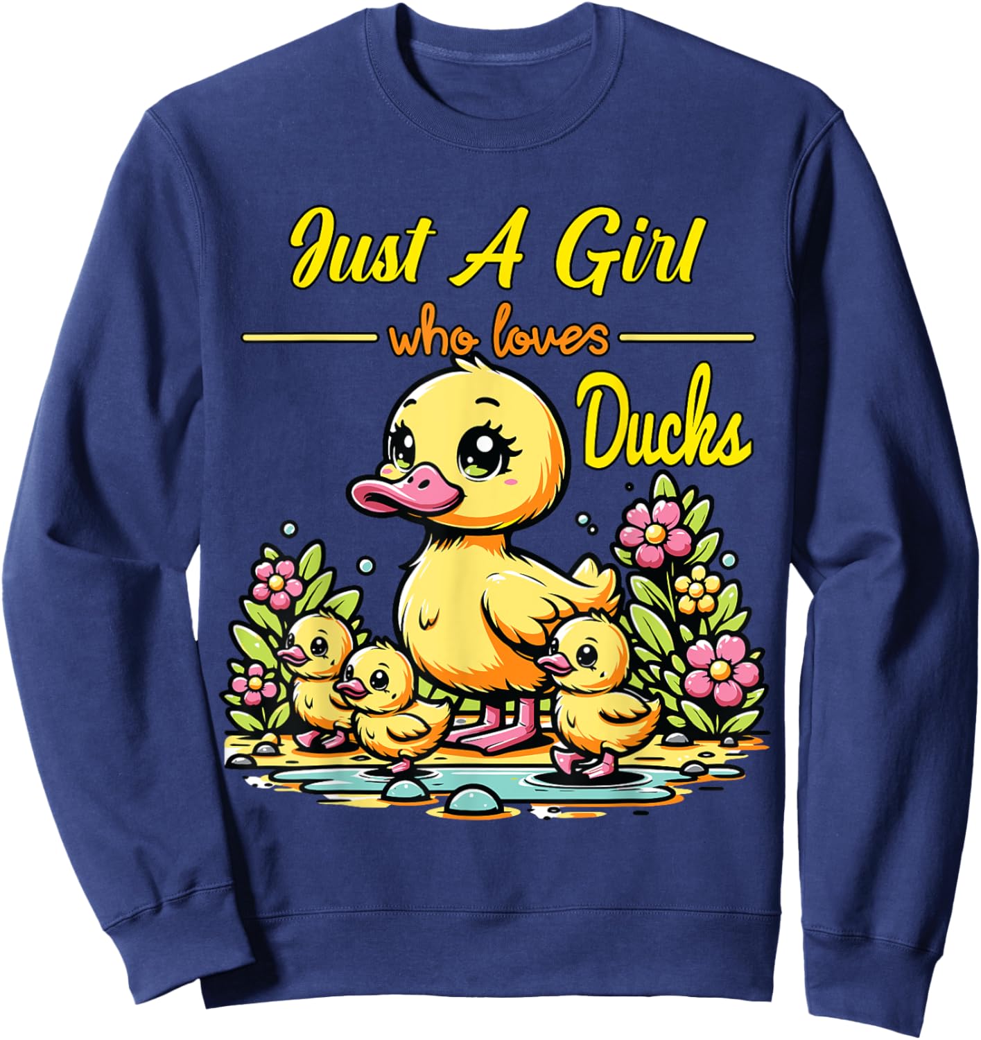 Duck Lover Art Men Women Boys Girls Rubber Duck Funny Ducks Sweatshirt - Sweatshirt | Navy
