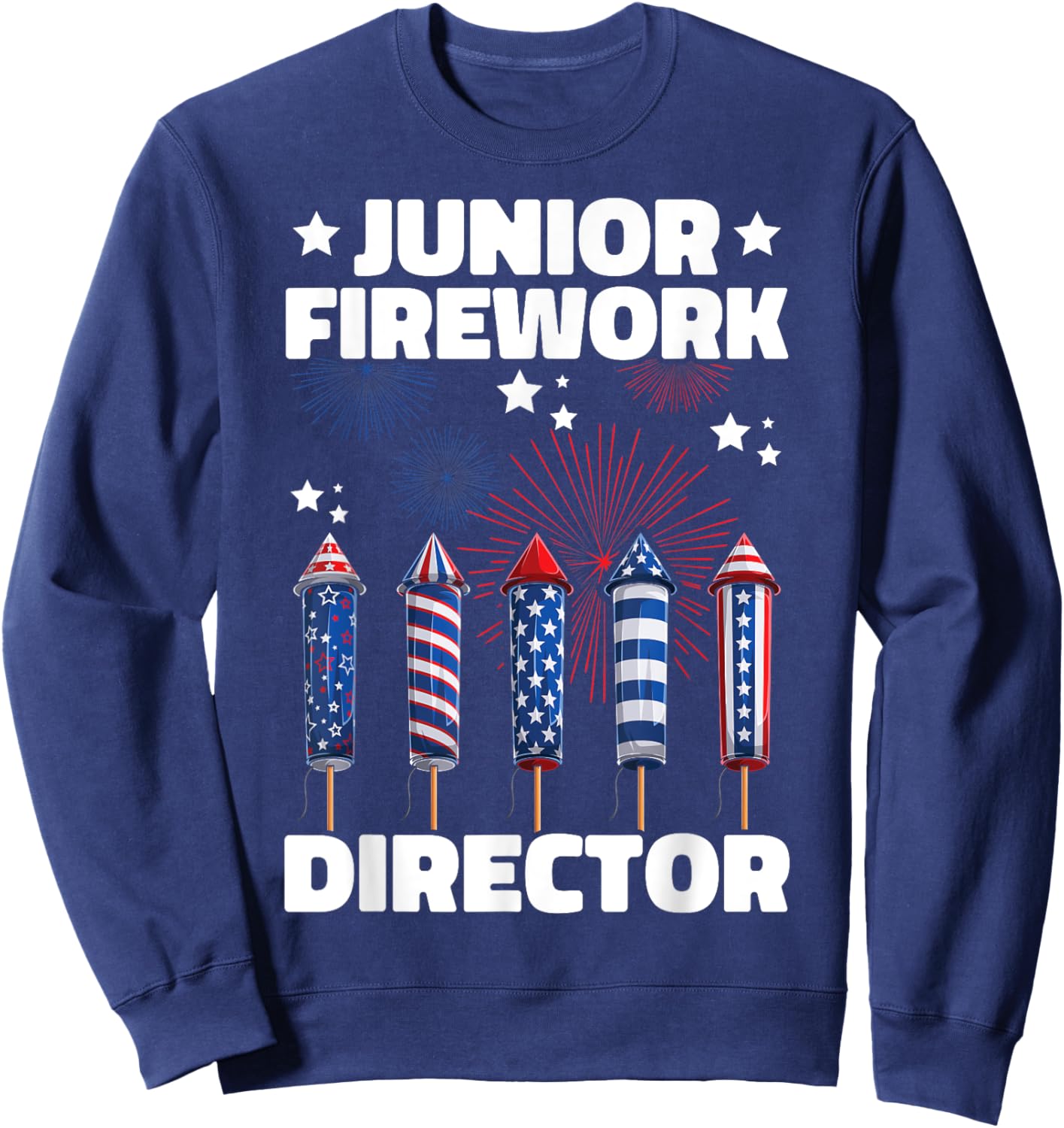 Junior Firework Director Kids American 4th Of July Sweatshirt - Sweatshirt | Navy