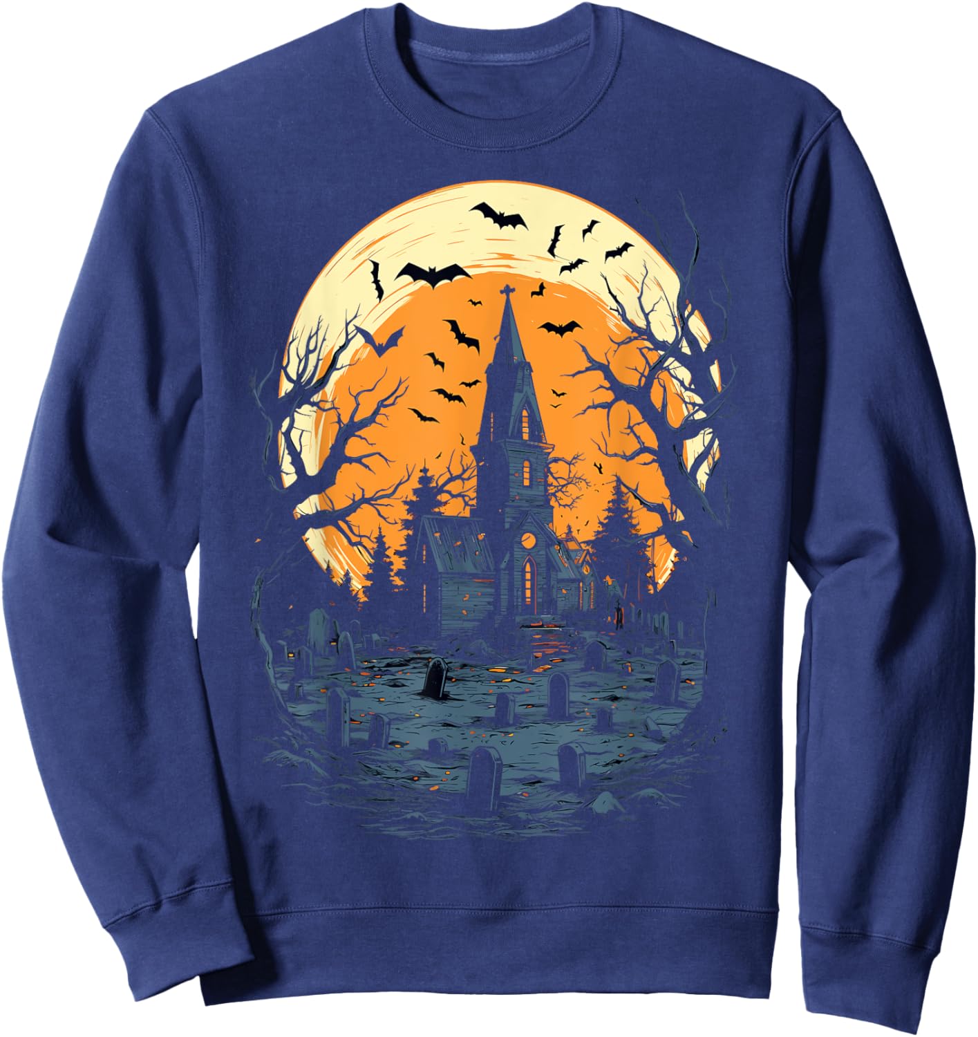 Haunted Mansion Spooky Halloween Sweatshirt - Sweatshirt | Navy