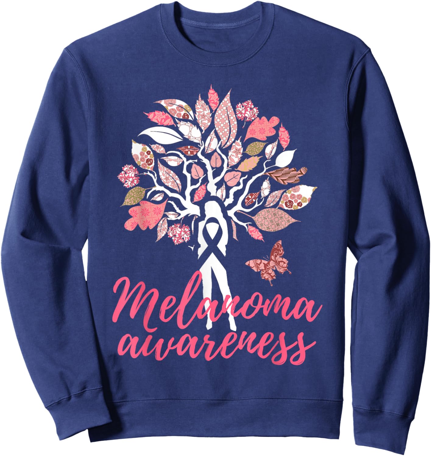 Melanoma Awareness Skin Cancer Sweatshirt - Sweatshirt | Navy