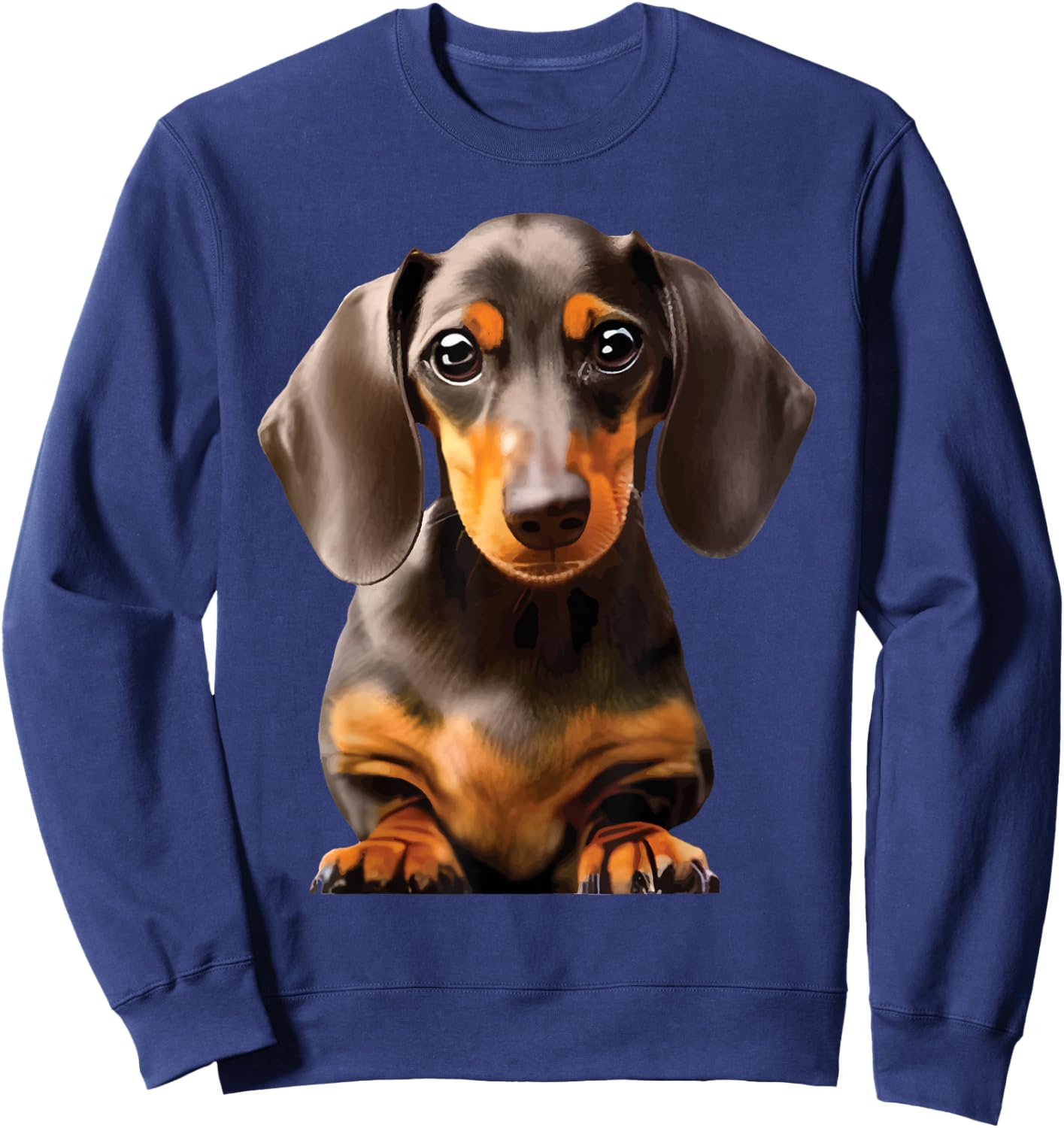 Dachshund Illustration - Dog Lover Animal Pet Trainer Men Women Kids Sweatshirt - Sweatshirt | Navy