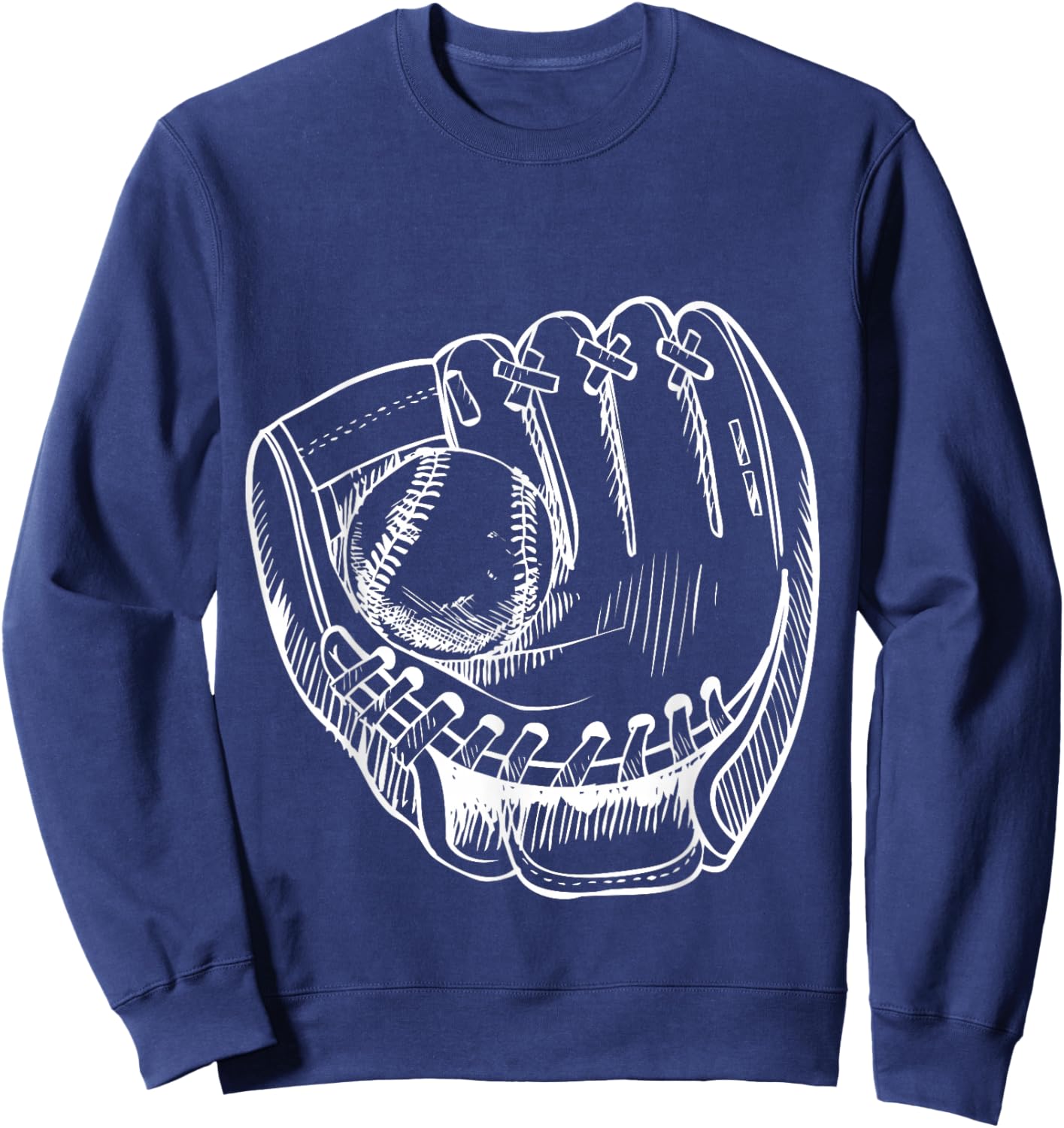 Old School Baseball Glove Mitt Sweatshirt - Sweatshirt | Navy