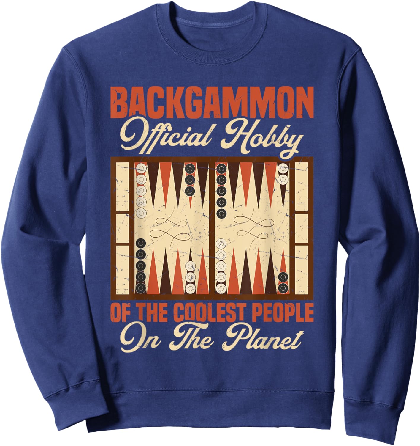 Bacgammon Chips Player Backgammon Travel Set Backgammon Sweatshirt - Sweatshirt | Navy